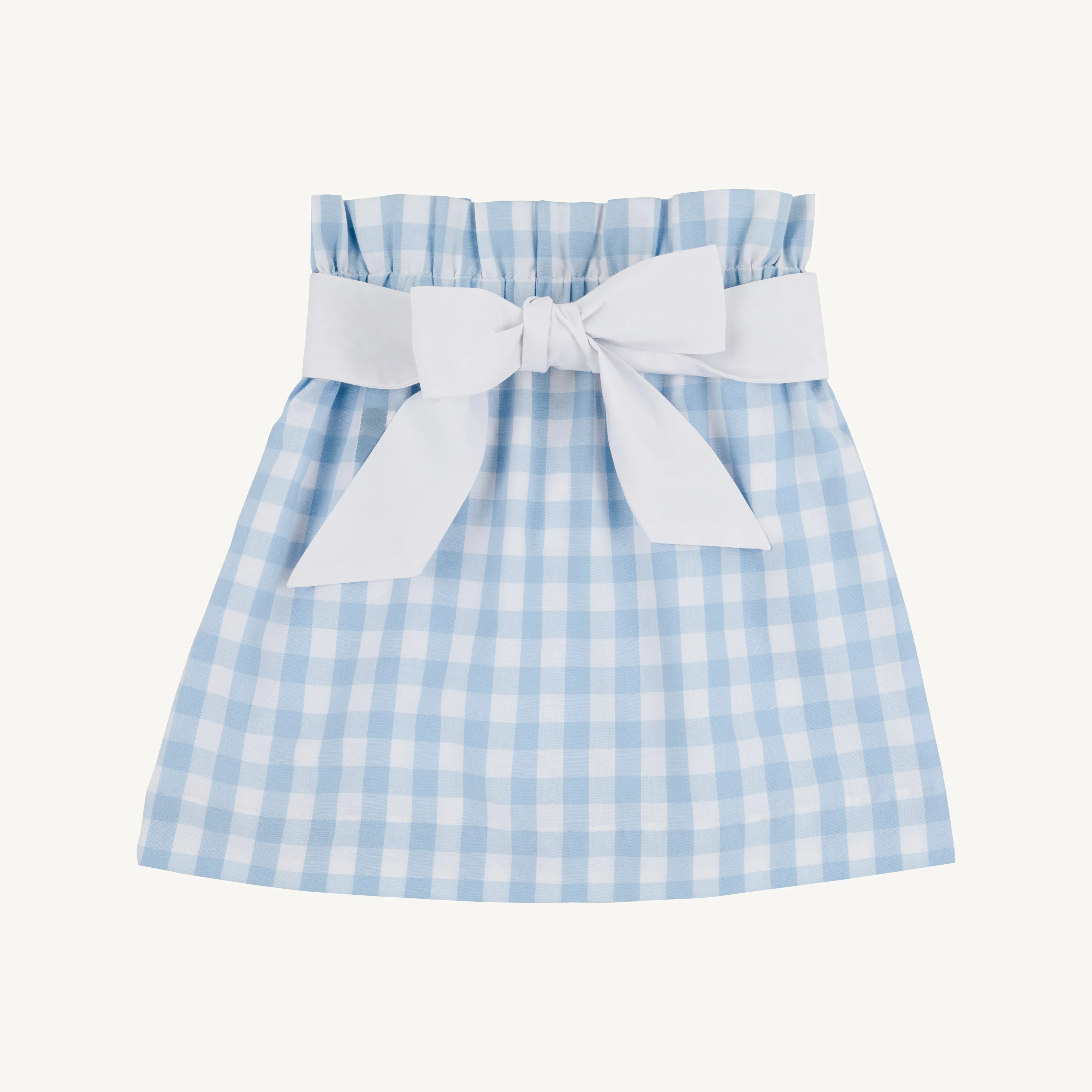 Beasley Bow Skirt - Barrington Blue Check with Worth Avenue White | The Beaufort Bonnet Company