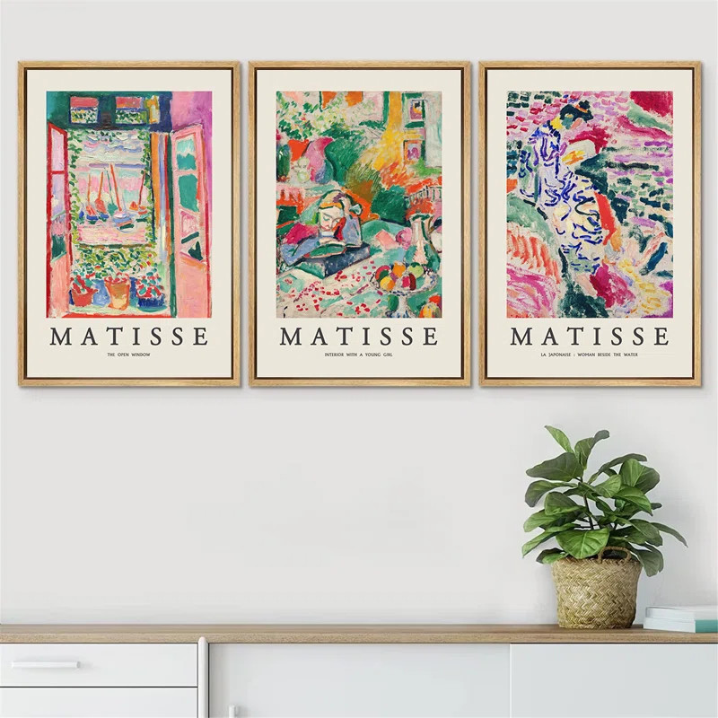 Classical Artwork French Floral Window Girl Woman Colorful Abstract Still Life - Canvas 3 Pieces ... | Wayfair North America