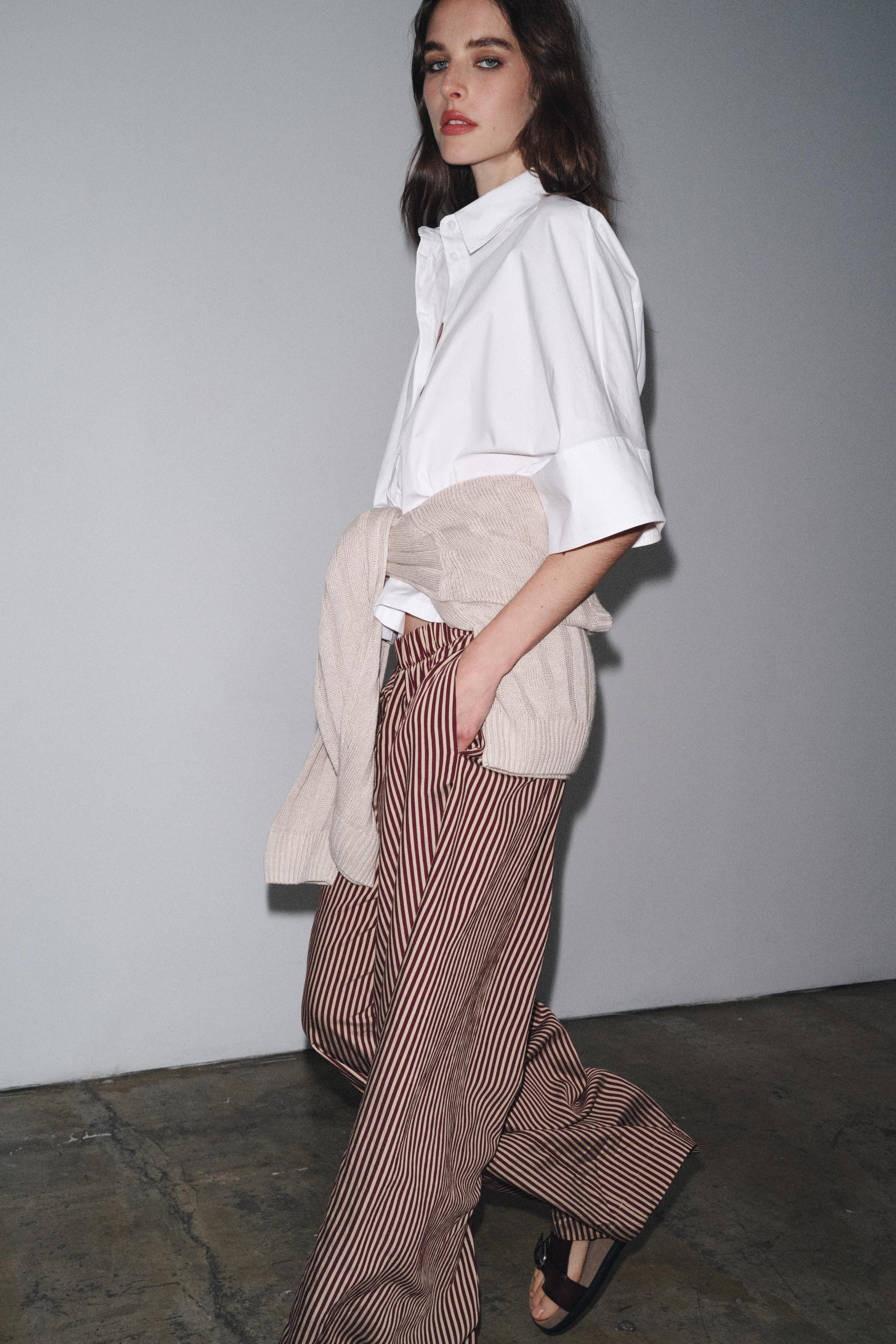 ZW COLLECTION STRIPED FLOWY PANTS | Zara US