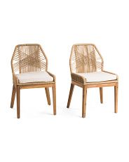 Set Of 2 Indoor Outdoor Rope Crossweave Dining Chairs | TJ Maxx