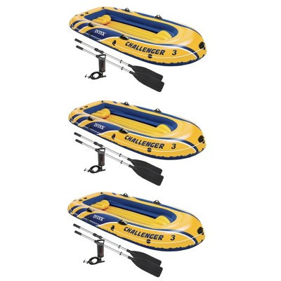 Intex Inflatable Raft Boat Set With Pump And Oars, Yellow (3 Pack) | Target
