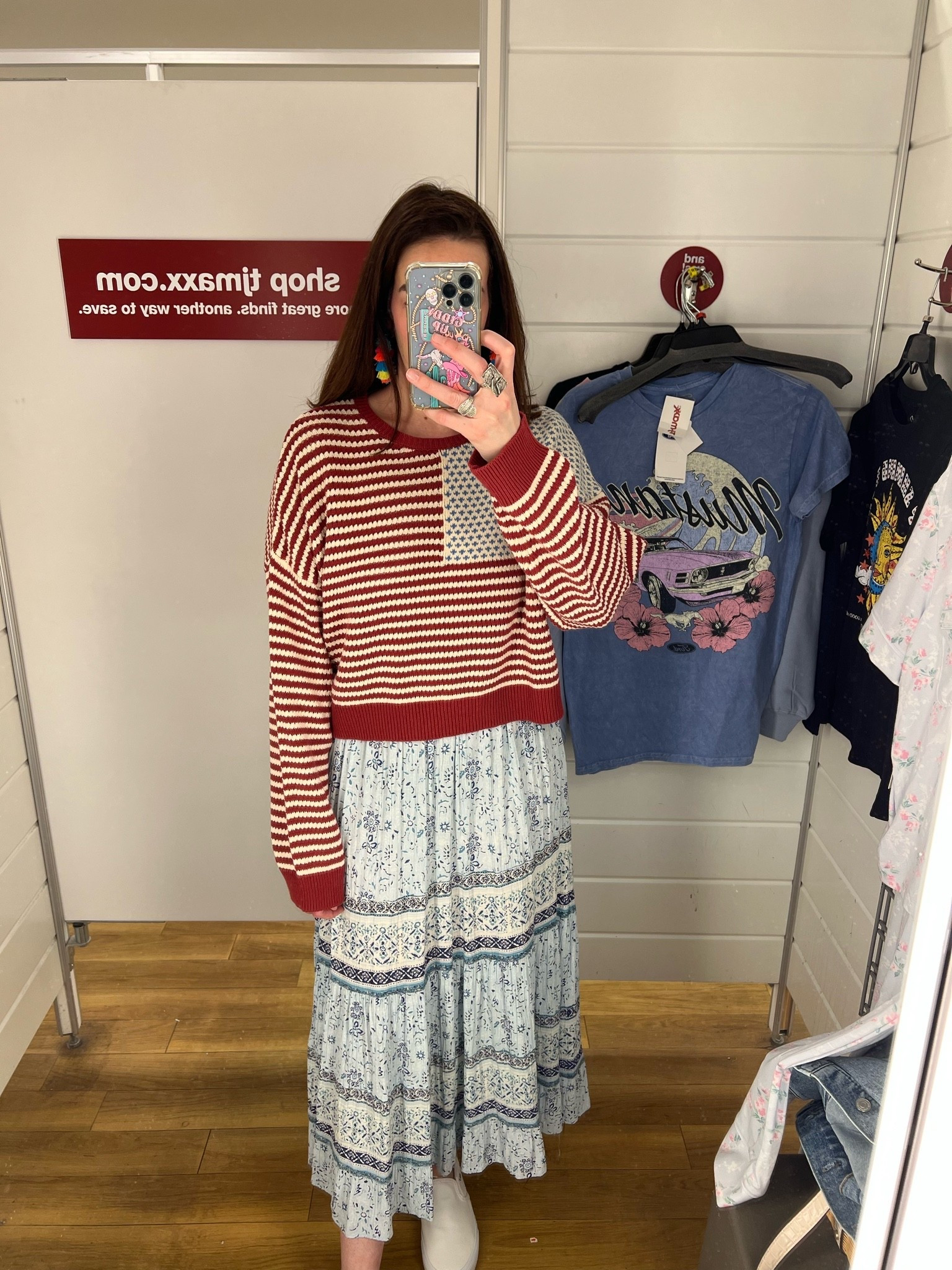 Red America striped sweater (m). Blue floral keyhole dress (s). White slip on sneakers (8.5). #sweater #stripedsweater #americasweater #redsweater #dress #keyholedress #floraldress #bluedress #sneakers #sliponsneakers #whitesneakers #summerdress 
summer outfits
summer dresses 
memorial day outfit

#LTKootd #LTKSeasonal
