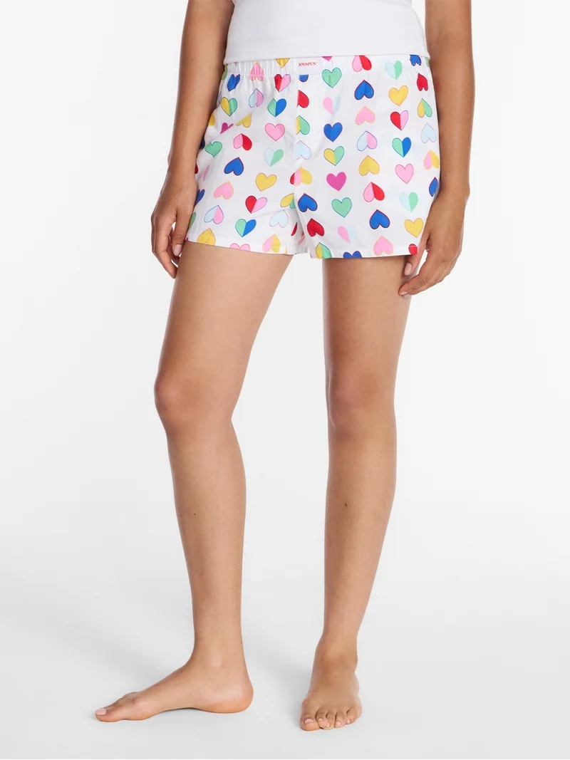 Joyspun Women's Woven Pajama Boxer Shorts, 3'' Inseam, Sizes XS-2X | Walmart (US)