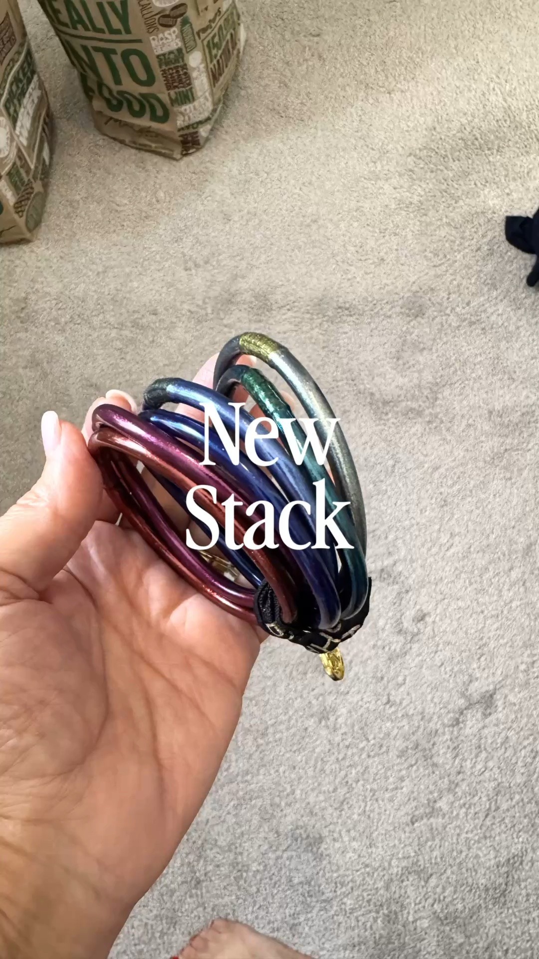 My newest stack. I may have an addiction to these bangles. They are all so good. 
I love the colors.

#LTKgrwm #LTKOver40 #LTKWorkwear