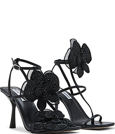 Steve Madden Aries-R Leather Rhinestone Mismatched Flower Dress Sandals - 6.5 | Dillard's