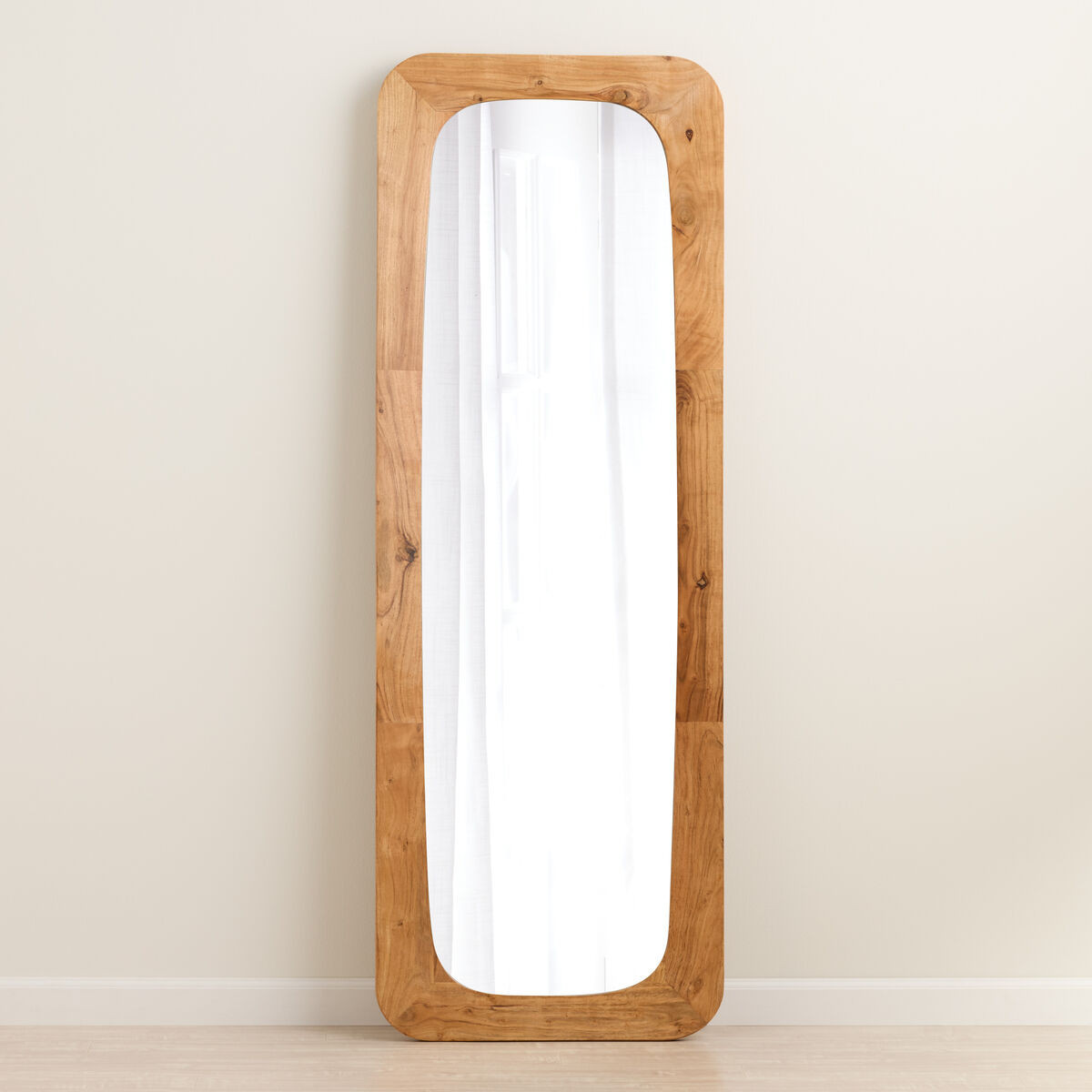 Alka Natural Acacia Wood Leaning Full Length Mirror by World Market | World Market