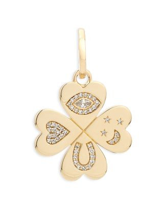 Adina Reyter 14K Yellow Gold Diamond Pavé Lucky Symbol Clover Charm Pendant  | Bloomingdale's Je... | Bloomingdale's (US)