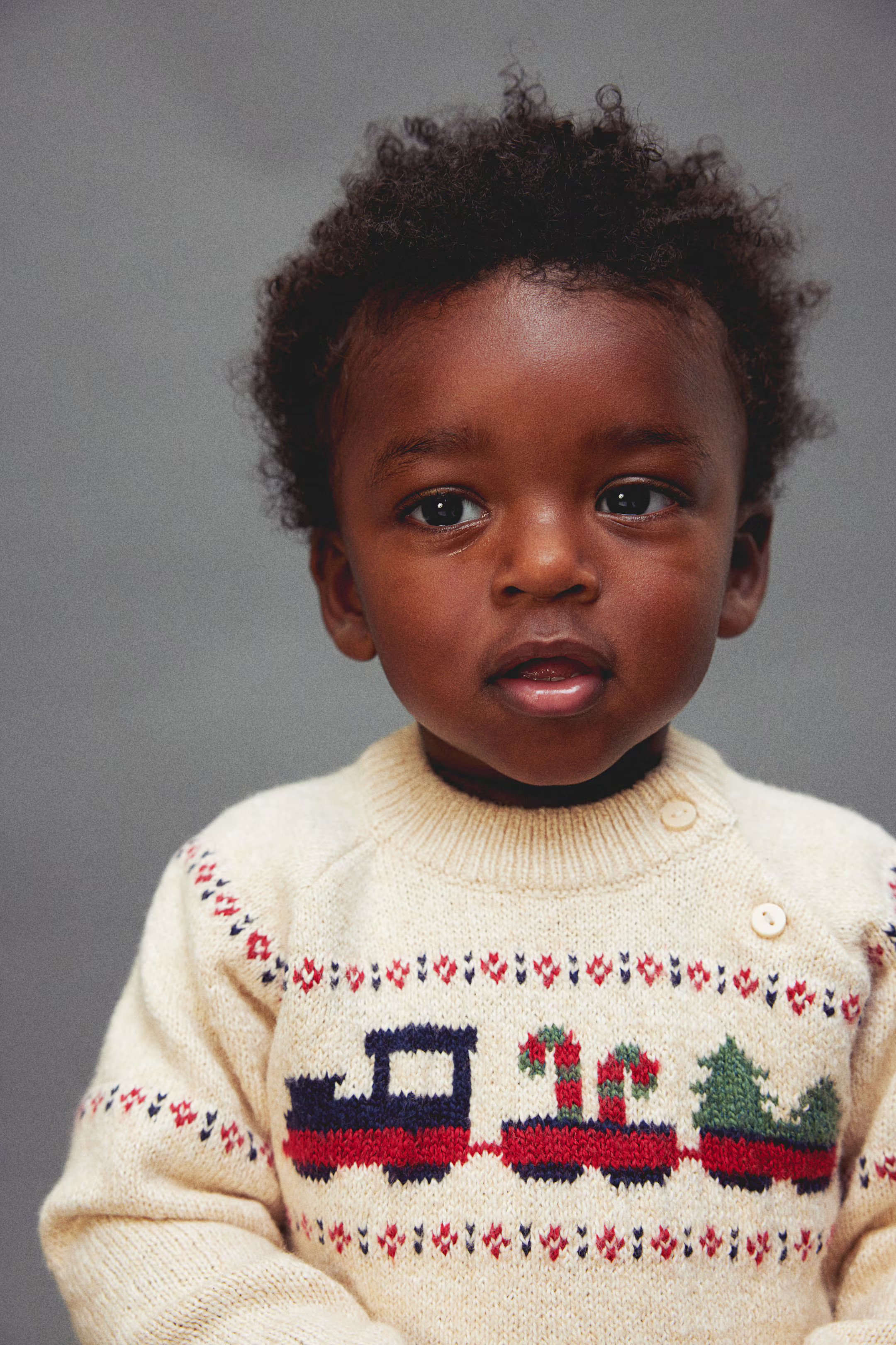 Jacquard-Knit Sweater - Light beige/train - Kids | H&M US | H&M (US + CA)