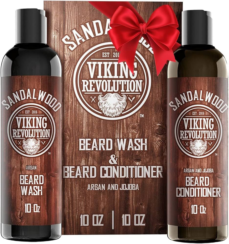 Beard Wash & Beard Conditioner Set w/Argan & Jojoba Oils - Softens & Strengthens - Natural Sandal... | Amazon (US)