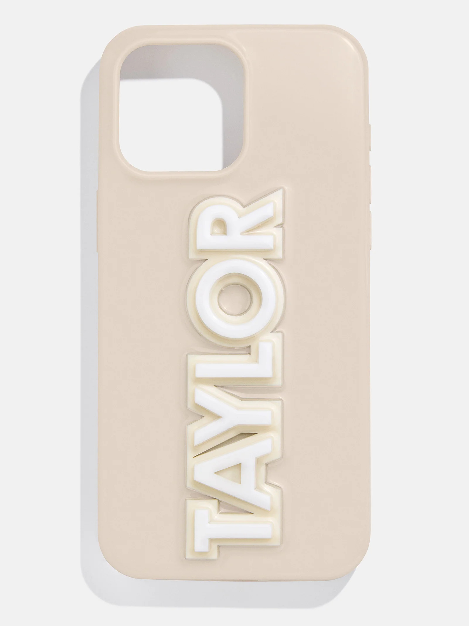 Block Font Custom iPhone Case - Beige/White | BaubleBar (US)