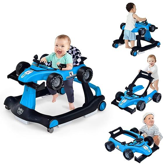 BABY JOY 4-in-1 Baby Walker, Foldable Activity Walker w/Adjustable Height & Speed, Music, Lights,... | Amazon (US)