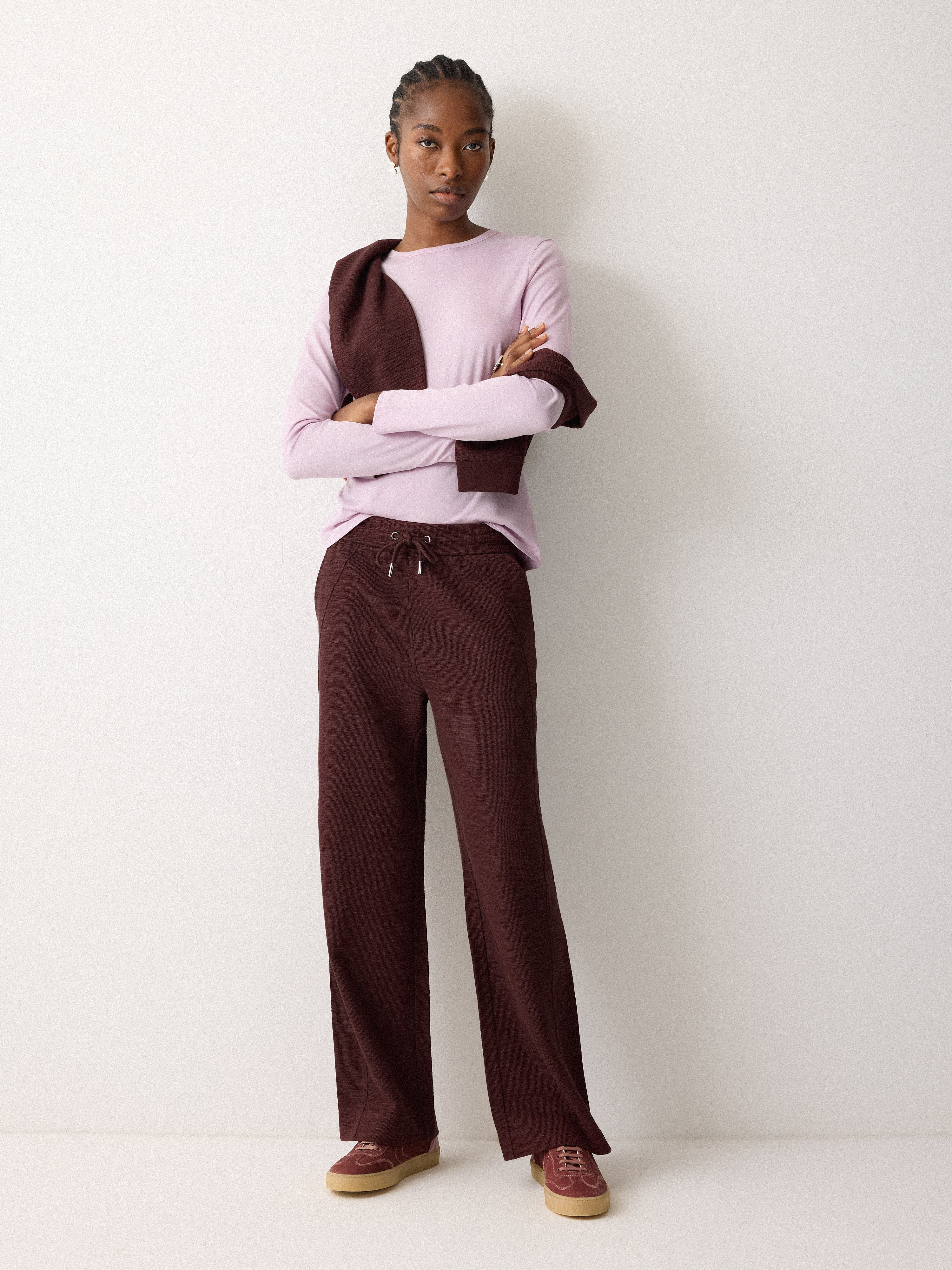Textured Cotton Slub Sweatpant | Purple | Jigsaw (UK)