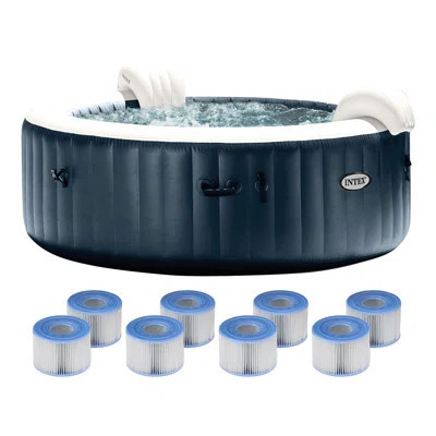 Intex Purespa Plus Inflatable Bubble Jet Hot Tub and Replacement Filters (8 Pack) | Wayfair North America