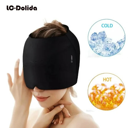 LC-Dolida Headache Migraine Relief Cap Gel Hot Cold Therapy Migraine Relief Cap Comfortable & Strechable Ice Pack Eye Mask for Puffy Eyes Tension Sinus & Stress Relief | Walmart (US)