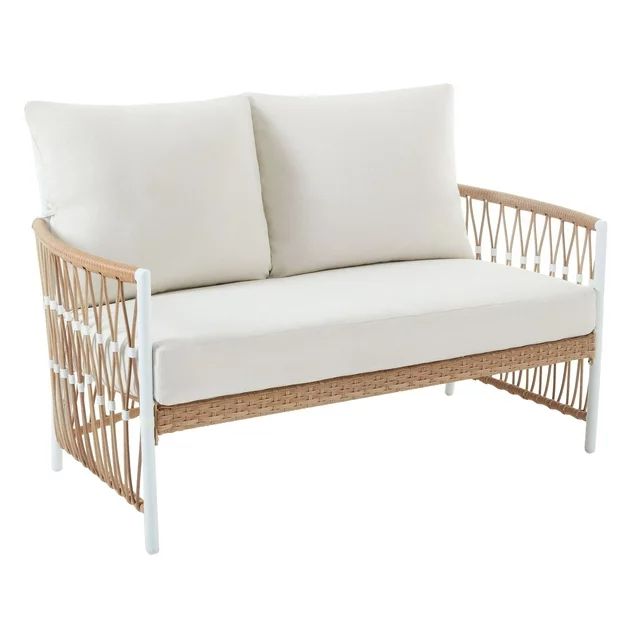 Better Homes & Gardens Lilah Outdoor Wicker Loveseat, White - Walmart.com | Walmart (US)