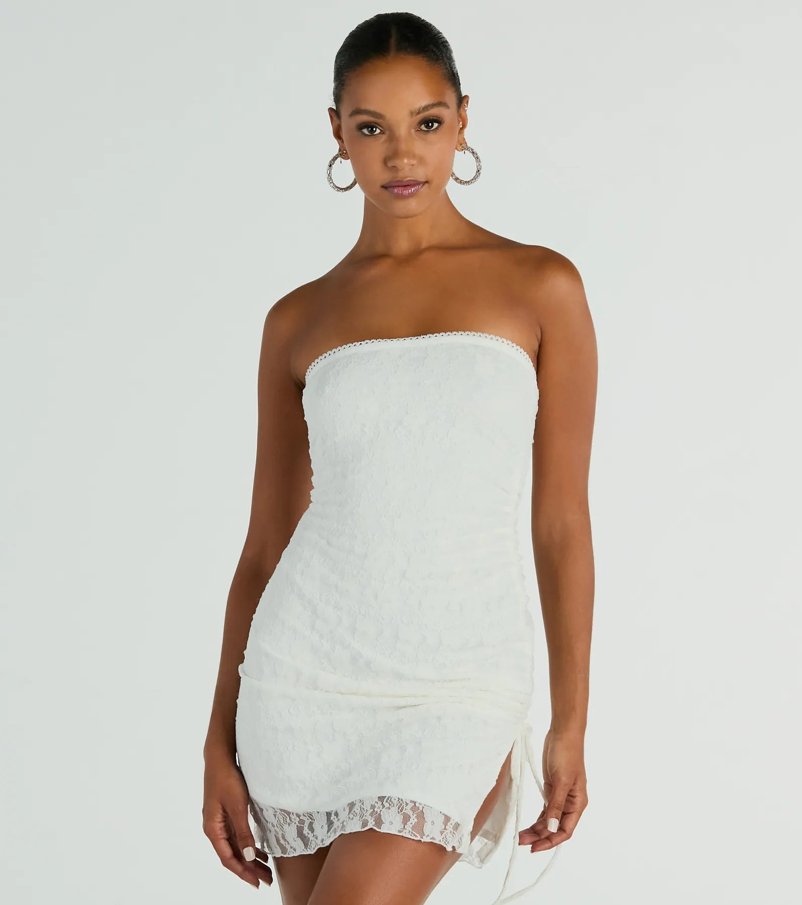 Swoon Over You Strapless Lace Mini Dress | Windsor Stores