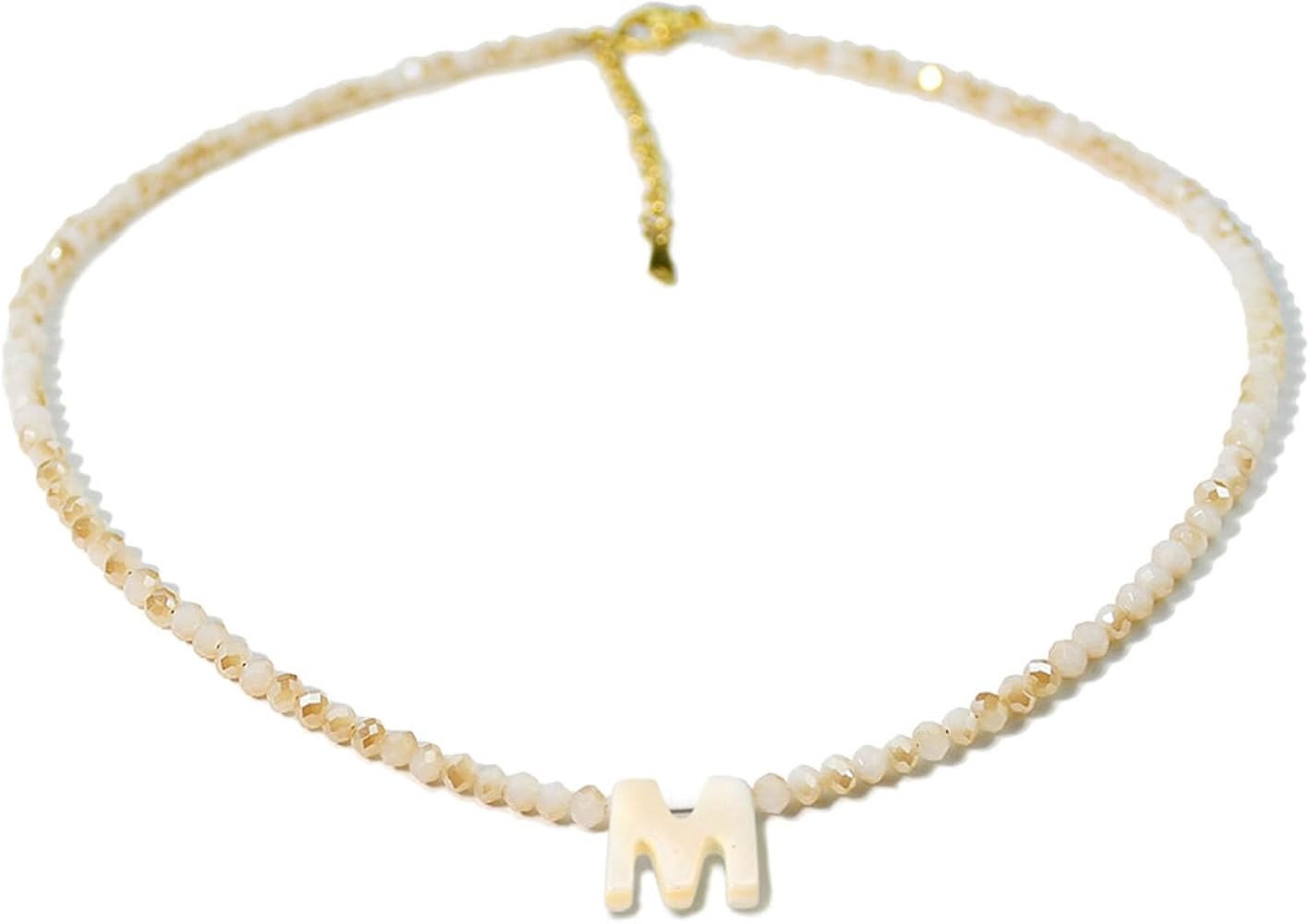 Initial Necklaces for Women - Trendy Beaded Choker Necklace for Women, Handmade Letter Choker Nec... | Amazon (US)