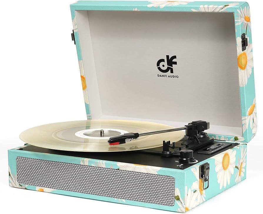Vinyl Record Player Bluetooth with Built-in Speakers, Vintage Portable Turntable 3 Speed with USB... | Amazon (US)