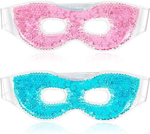 2 Pieces Gel Bead Eye Mask, Hot/ Cold Sleep Eye Mask Pink and Blue Reusable Gel Frozen Eye Mask Eye  | Amazon (US)