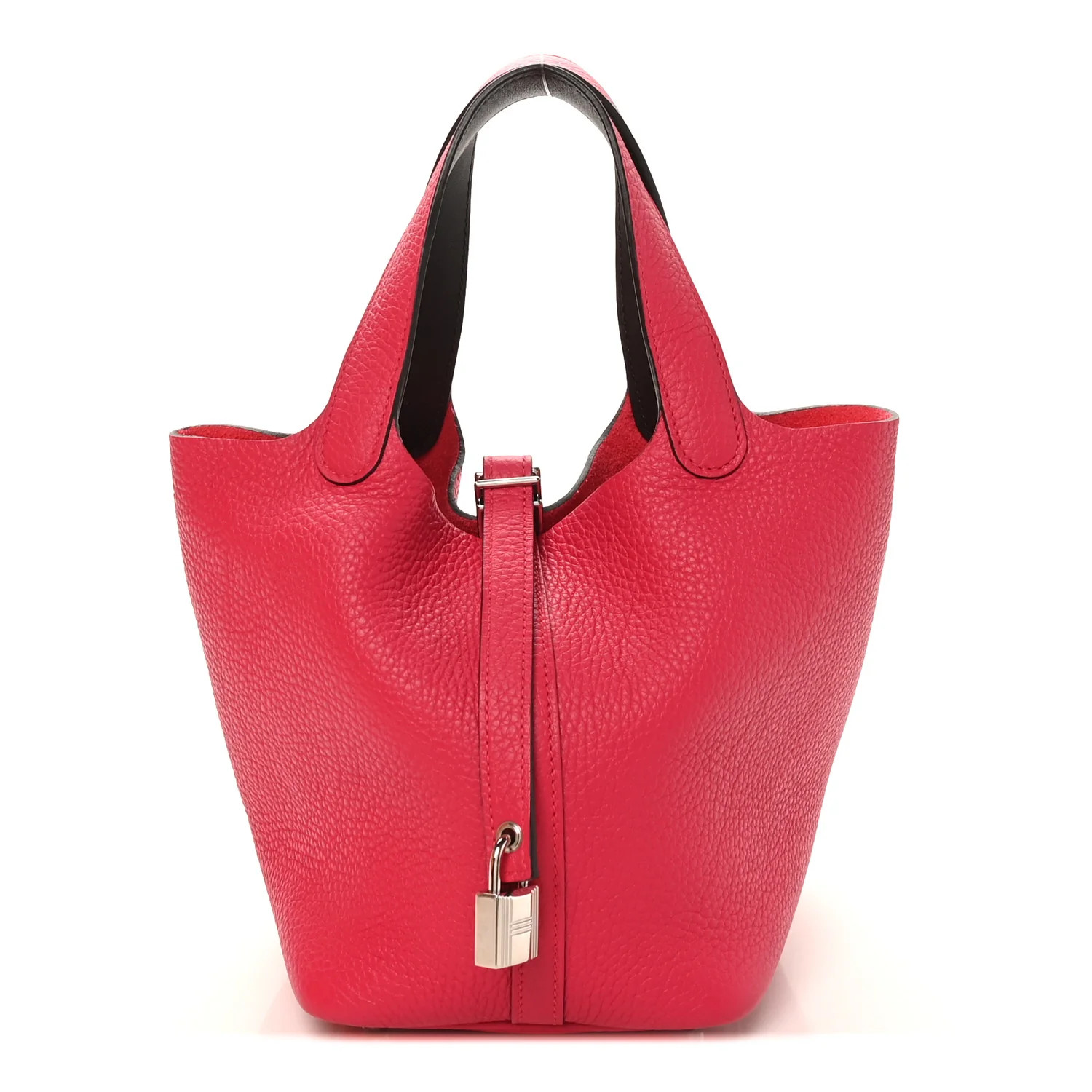 Hermes Taurillon Clemence Swift Eclat Picotin Lock 18 PM Framboise Rouge Sellier 1856805 | FASHIONPHILE (US)