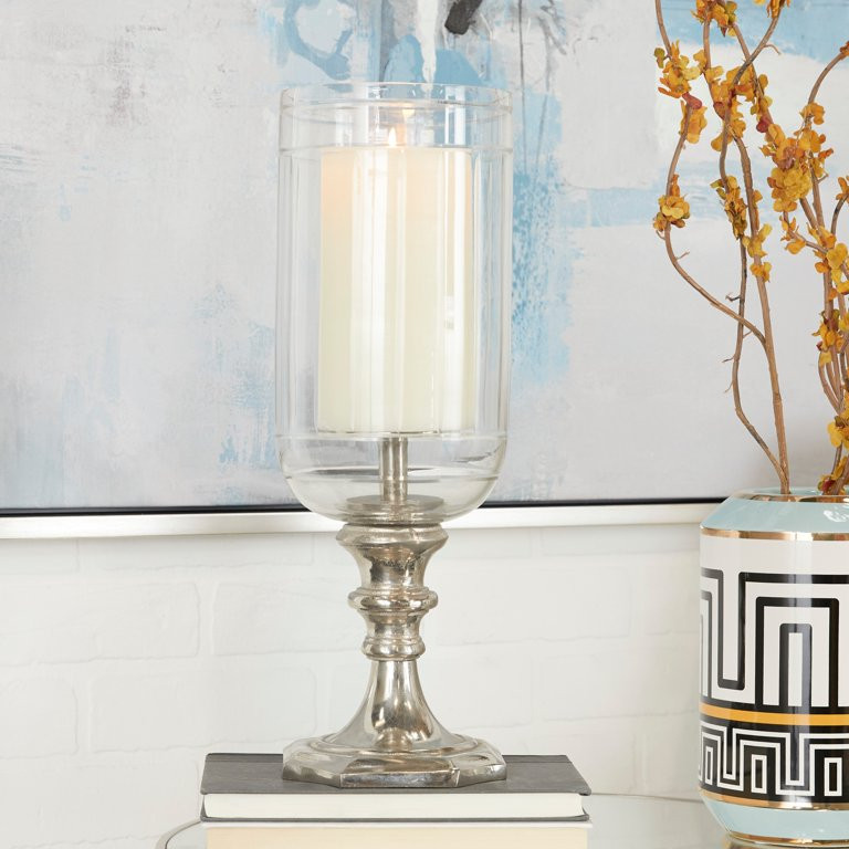 Studio 350 Aluminum Glam Hurricane Lamp Silver | Walmart (US)