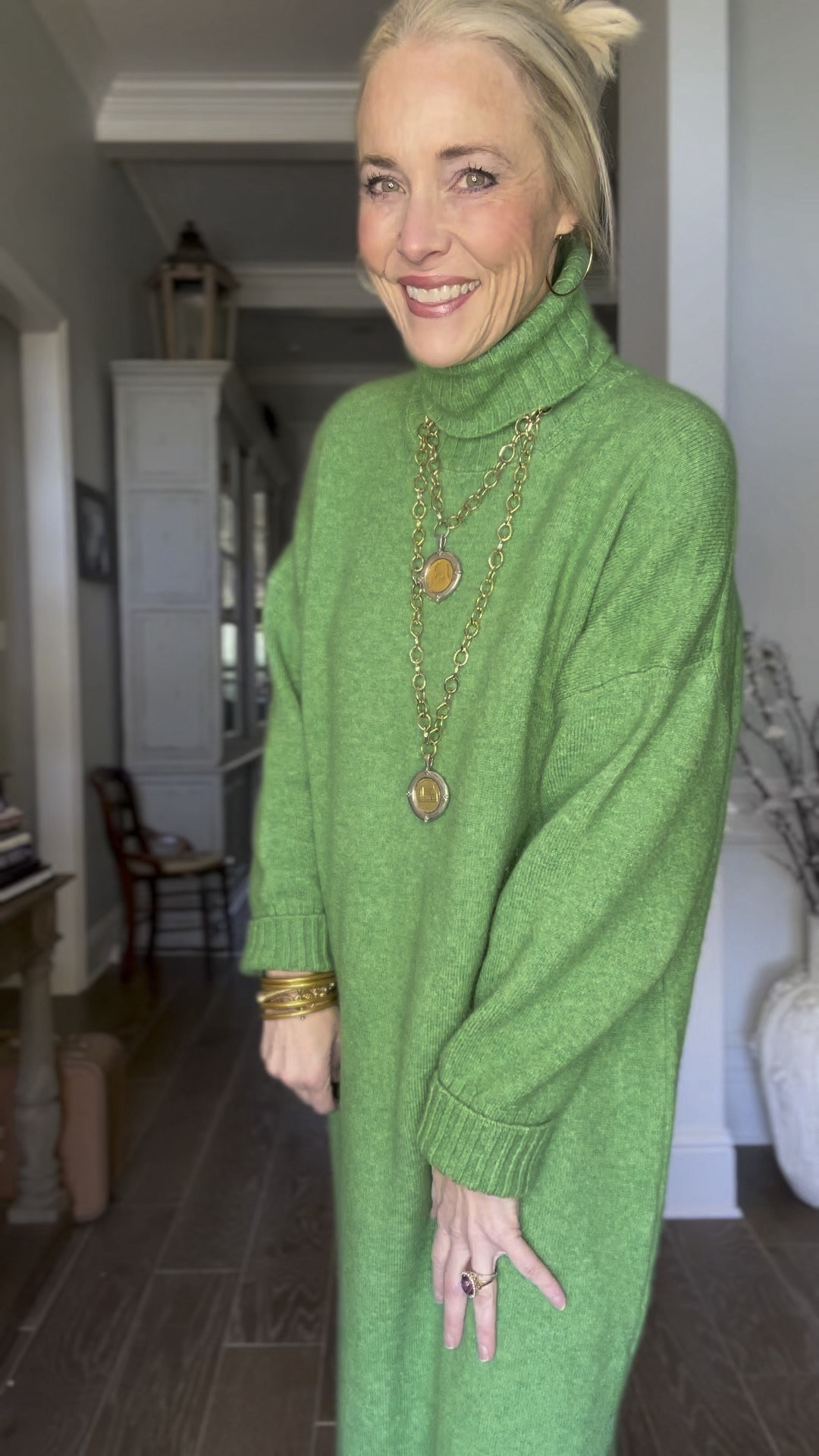 Restock Alert!!!

One of the biggest comments I get is “Sure that looks great on you because you’re tall and skinny. I could never wear it because I’m short and curvy (actually they say f*t).”

Well guess what? I found THE BEST MAXI SWEATER DRESS that comes in petite, standard AND plus sizes. And it’s fully stocked at the moment! 

It’s soft, not at all itchy,  & not too tight nor too big of a turtleneck. 

It’s basically the holy grail of maxi sweater dresses. 

As a reminder for reference:
I’m 53
5’8
140 lbs
6/8
M

#LTKmidsize #LTKplussize #LTKMostLoved