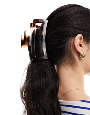 DesignB London XL hair claw in tortoiseshell | ASOS | ASOS (Global)