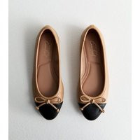 Camel Contrast Toe Cap Ballerina Pumps New Look | New Look (UK)