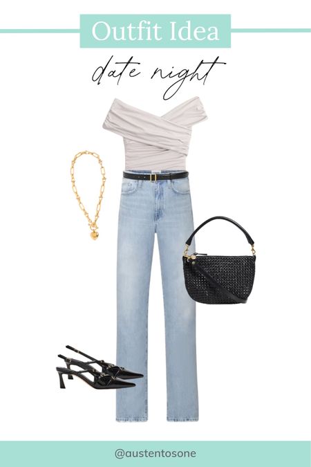 How cute is this off the shoulder top paired with light wash jeans? They’re my favorite style for spring! Mixing in some classic black accessories and a chunky necklace! 

#LTKstyletip #LTKfindsunder100