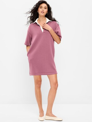 Bounce Fleece Short-Sleeve Polo Dress | Old Navy (US)