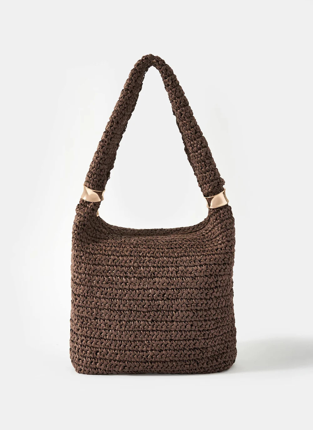 Brown Woven Shoulder Bag | Mint Velvet