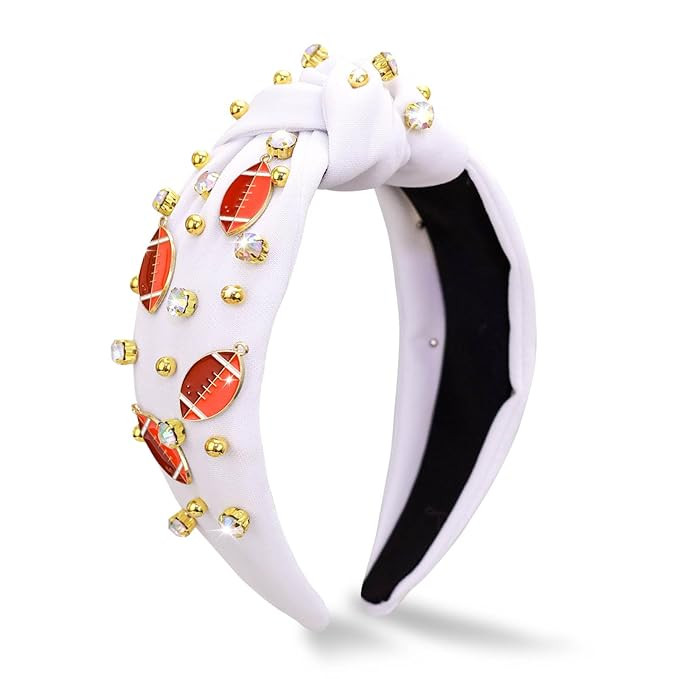 CTZENWAY Football Headband for Women, Rhinestone Wide Jeweled Fashion Knotted Hairband for Game D... | Amazon (US)
