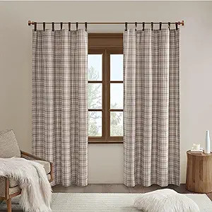 Madison Park Anaheim Cabin Plaid Curtain Window, Thermal Insulated Fleece Lining, Living Room Dec... | Amazon (US)