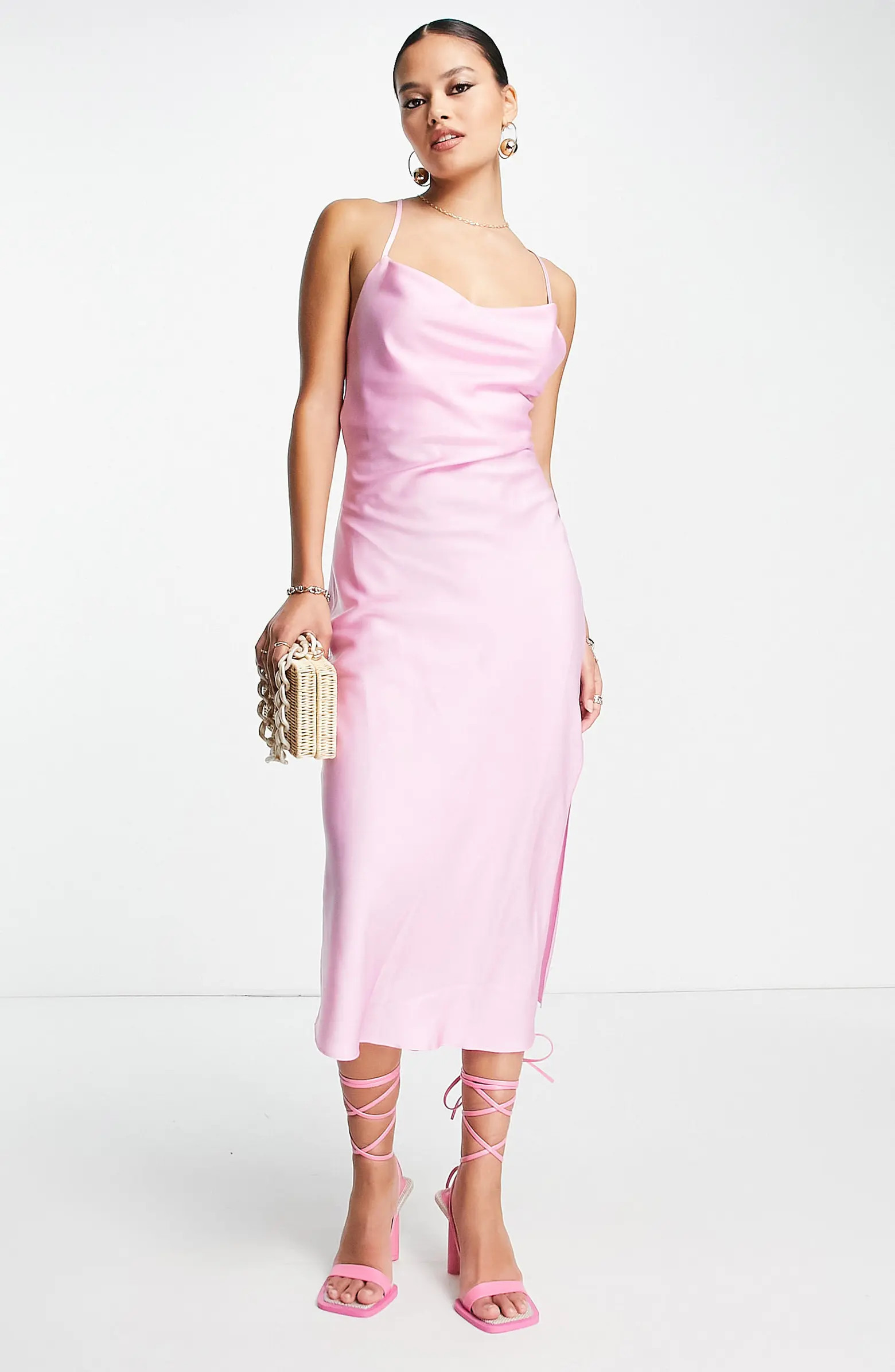 Cowl Neck Satin Midi Slipdress | Nordstrom