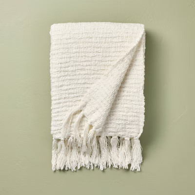 Textured Woven Throw Blanket Sour Cream - Hearth & Hand™ with Magnolia | Target