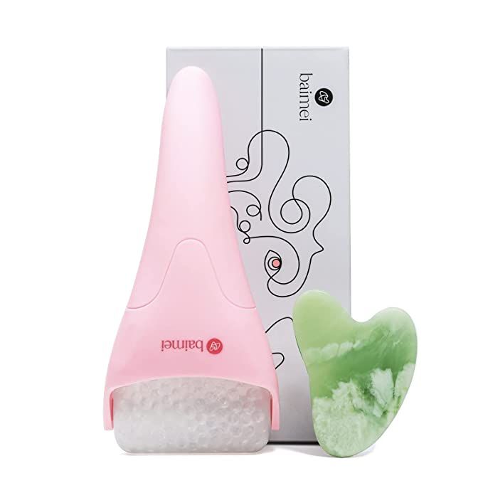 Ice Roller for Face and Gua Sha Facial Tools, BAIMEI Ice Face Roller Reduces Puffiness Migraine P... | Amazon (US)