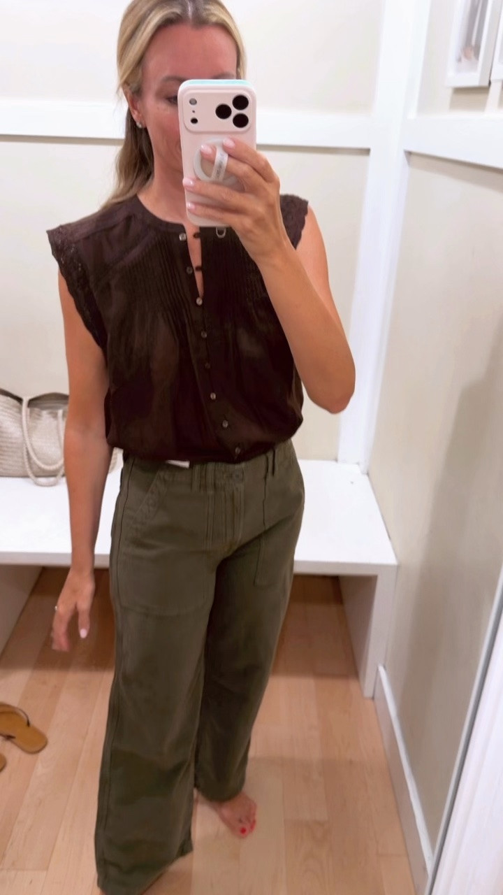Top size small and utility pants fit true to size. Summer to fall outfit pieces.

#LTKxMadewell #LTKOver40 #LTKTall