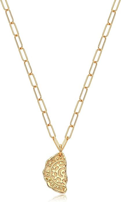 Mevecco Dainty Karma Circle Necklace 18K Gold Filled Simple Unique Charm Oval Paperclip Link Chai... | Amazon (US)