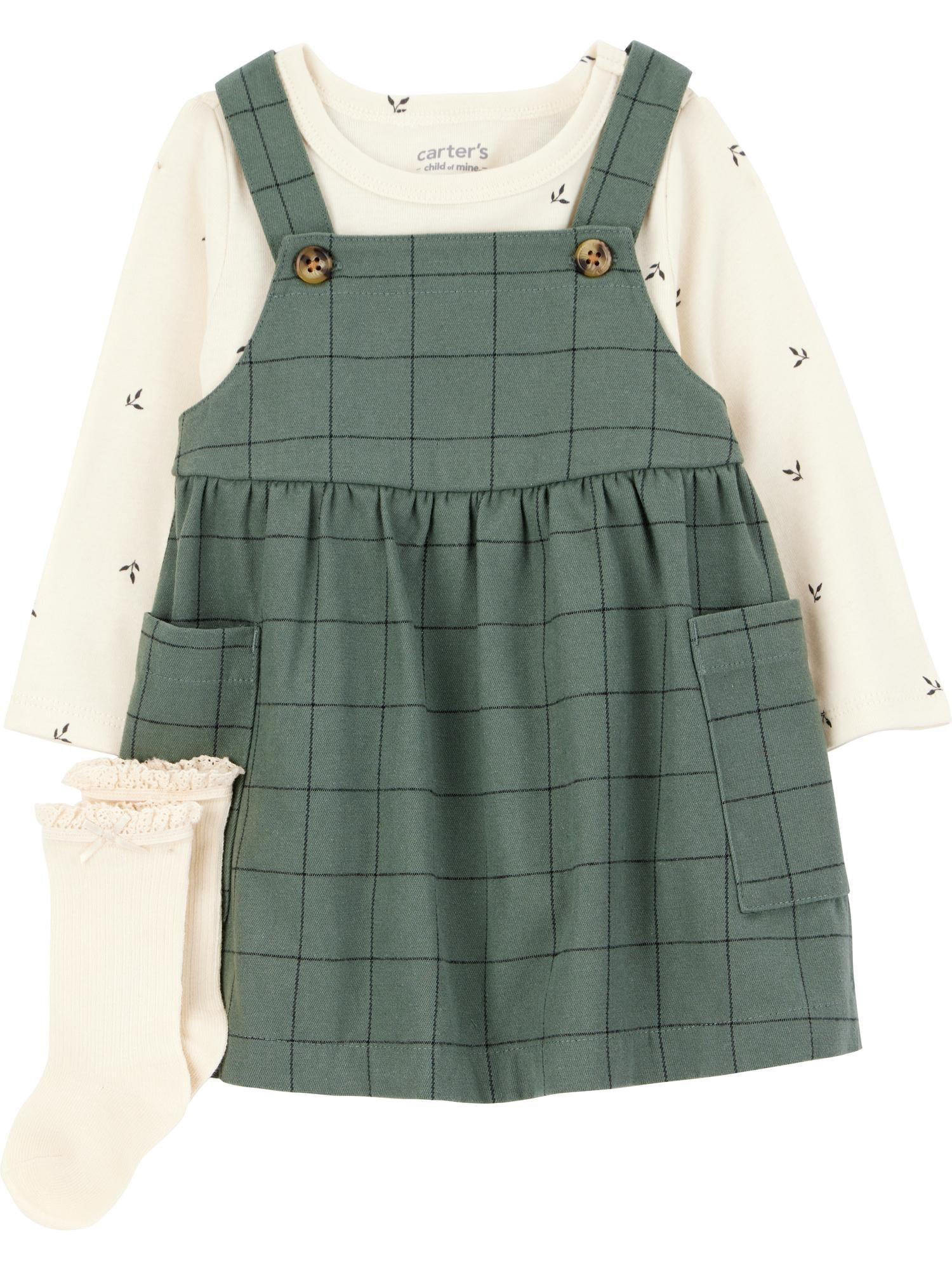 Carter's Child of Mine Baby and Toddler Girl Dress Set, 3-Piece, Sizes 0/3-24 Months | Walmart (US)