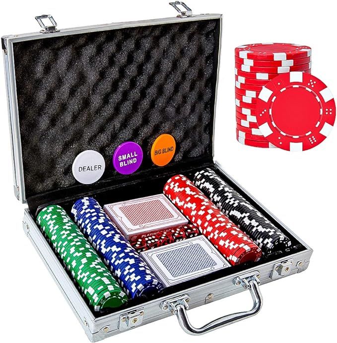 Tocebe Poker Chips Set, 200PCS/300PCS Poker Chips with Aluminum Case, 11.5 Gram Poker Set for Tex... | Amazon (US)