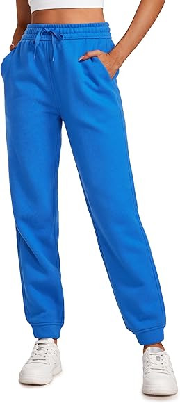CRZ YOGA Cotton Fleece Lined Sweatpants Women High Waisted Warm Casual Lounge Jogger Pants with P... | Amazon (US)