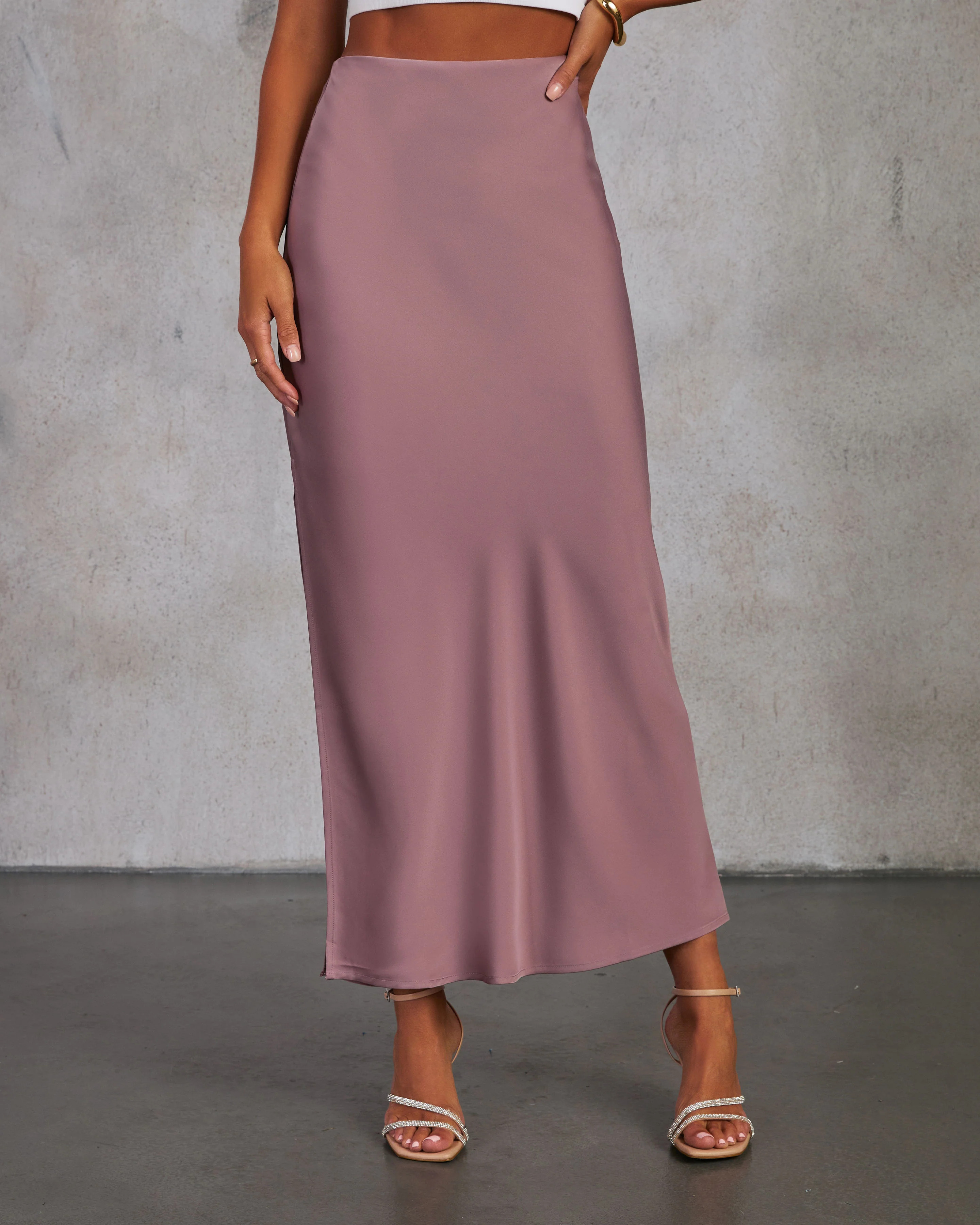 Oh Crepe Side Slit Maxi Skirt | VICI