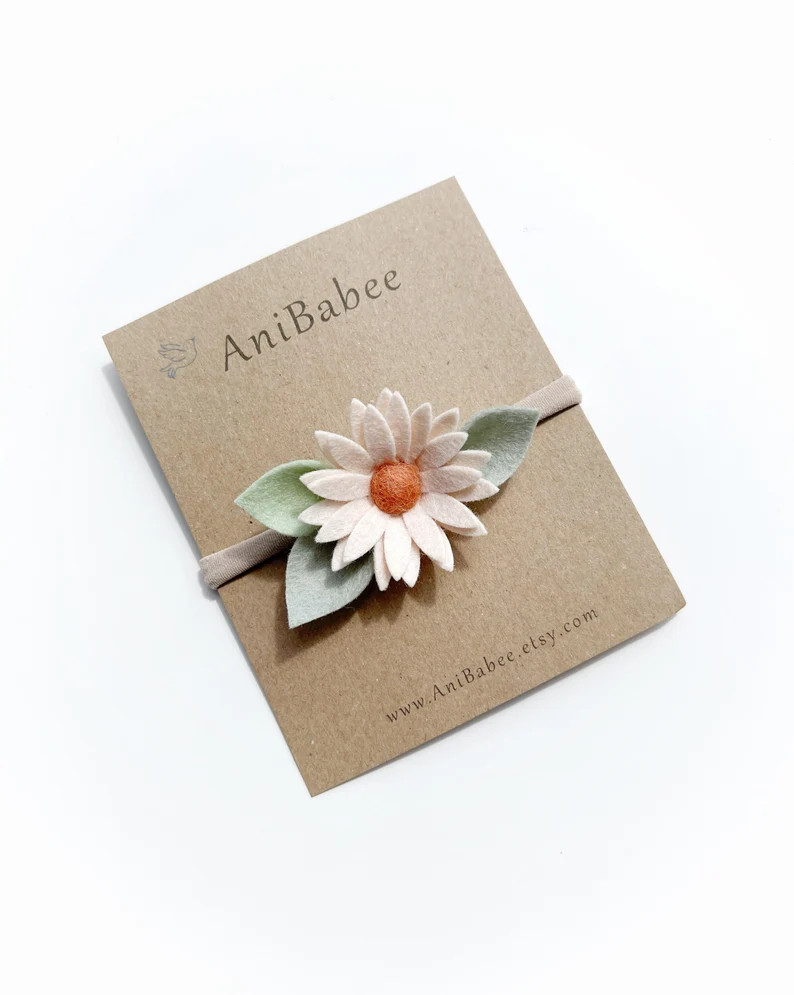 Felt Flower Headband, Baby Flower Headband, Flower Headband, Baby Headband, Newborn Headband, Inf... | Etsy (US)