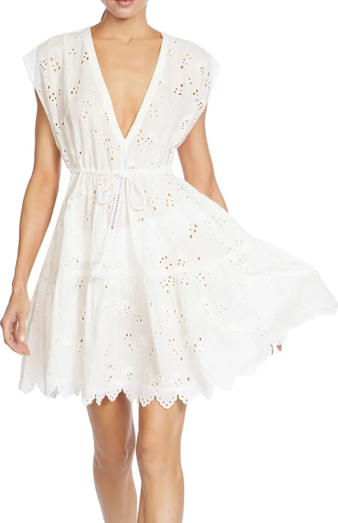 Daisy Flounce Cotton Eyelet Cover-Up Dress | Nordstrom
