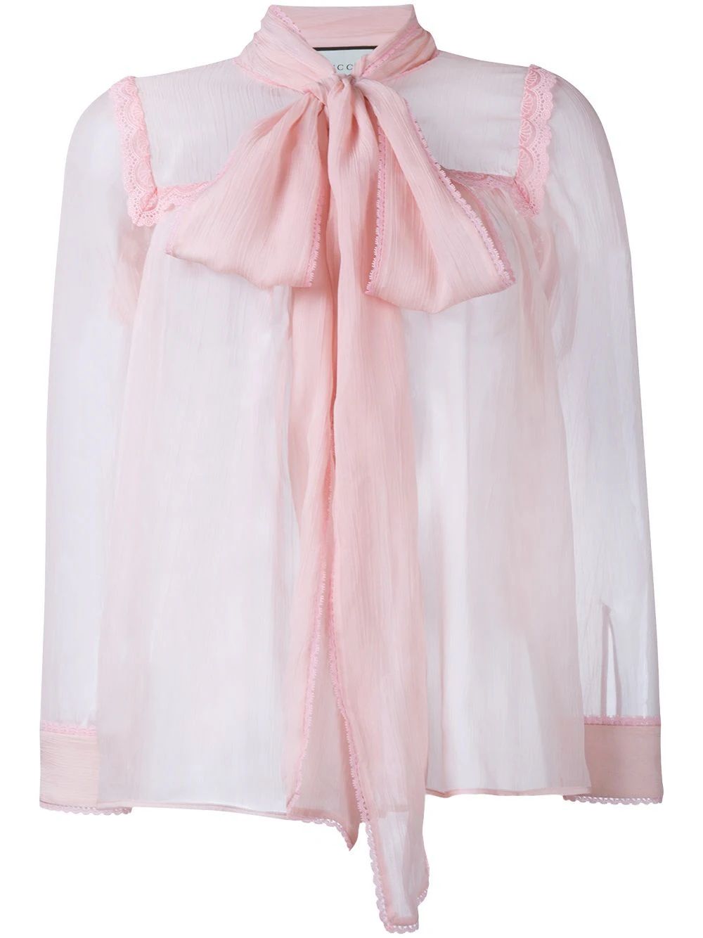 Gucci Silk Sheer Blouse - Pink | FarFetch US