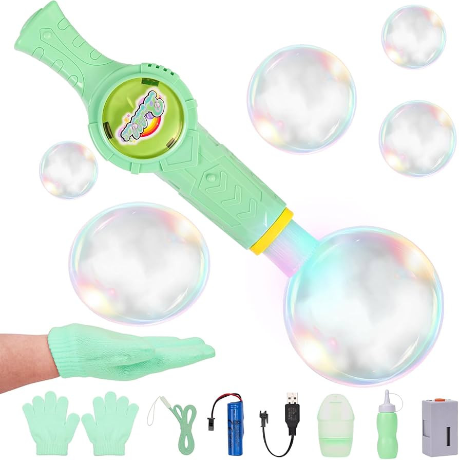 Smoke Bubble Machine, Elastic Bubble Fog Wand, Rechargeable Fog Bubble Machine with Lights & Soun... | Amazon (US)