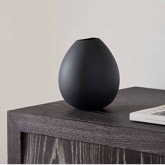Organic Ceramic Vases, Bud Vase, Midnight, Ceramic | West Elm (US)