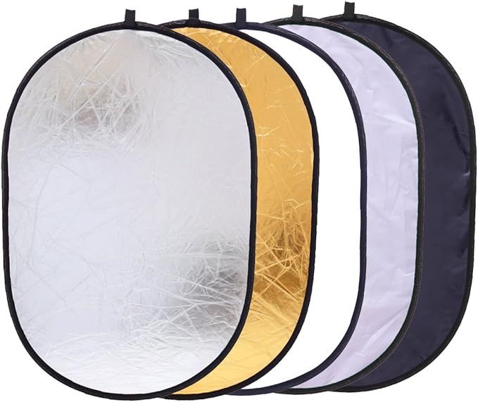 5-in-1 Oval Light Reflector 24 x 35 inch (60 x 90cm) Portable Collapsible Photography Studio Phot... | Amazon (US)