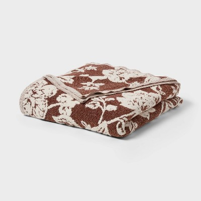 King Fall Cozy Chenille Jacquard Blanket Graphite - Threshold™ | Target