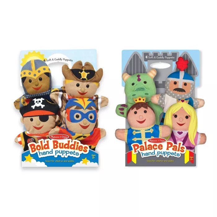 Melissa & Doug Adventure Hand Puppets (Set of 2, 4 puppets in each) - Bold Buddies and Palace Pal... | Target